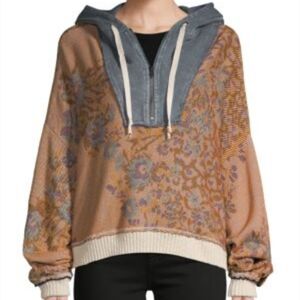Free People Multicolor Floral Hoodie